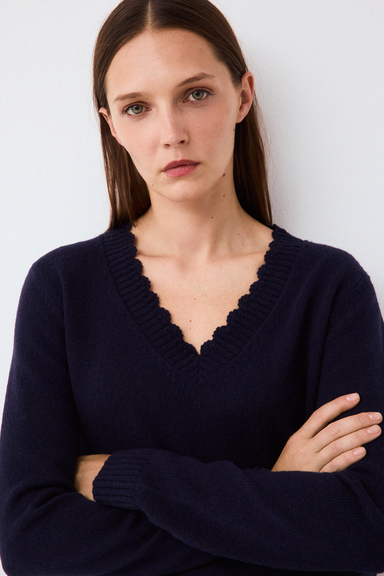 Pedro del Hierro Crochet detail V-neck jumper