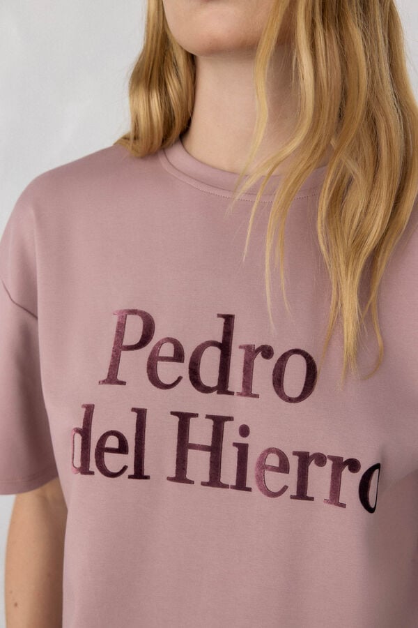 Pedro del Hierro Oversized activewear logo t-shirt Pink