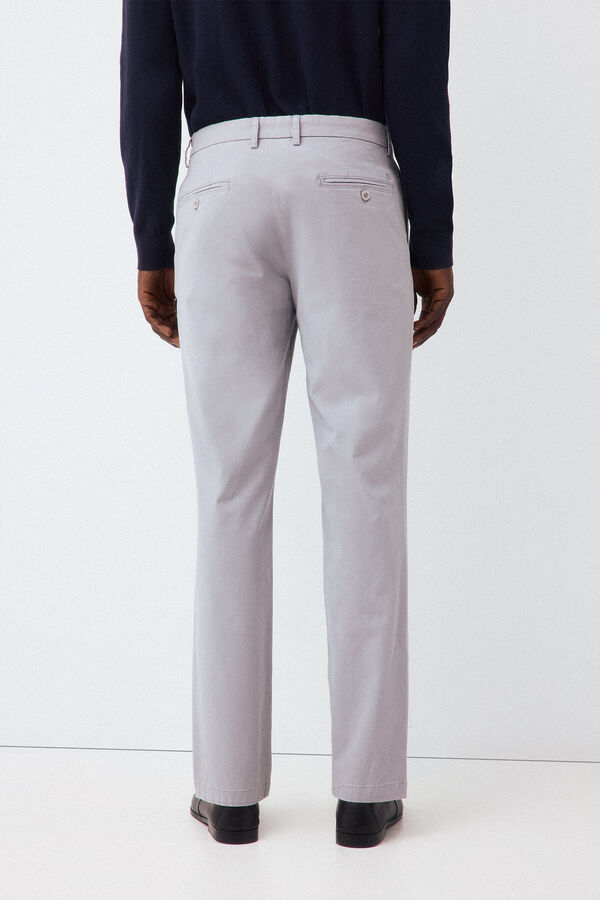 Pedro del Hierro Twill light regular dress chinos Grey