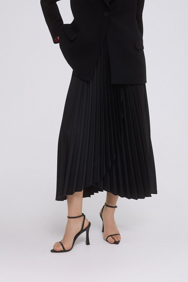 TFP by Tamara Falcó Pleated wrap skirt Black