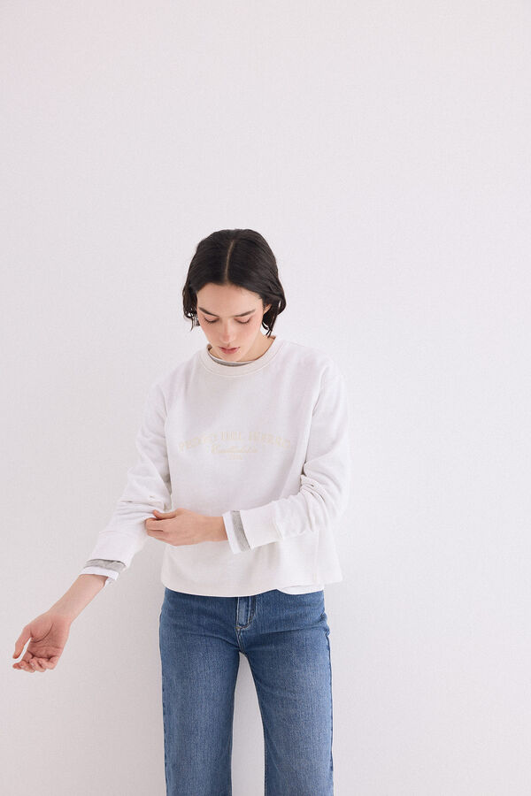 Pedro del Hierro Embroidered sweatshirt White