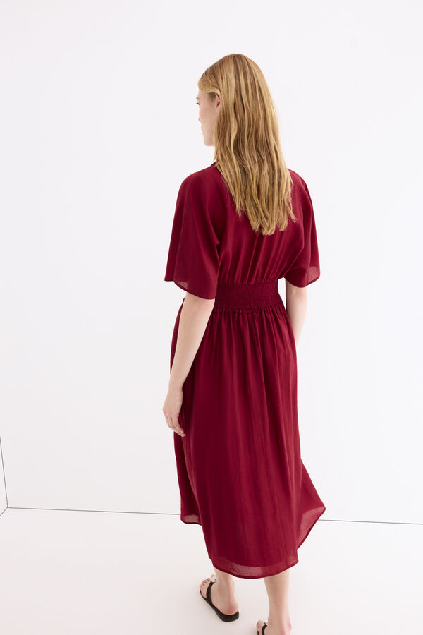 Pedro del Hierro Gathered waist detail midi dress Burgundy