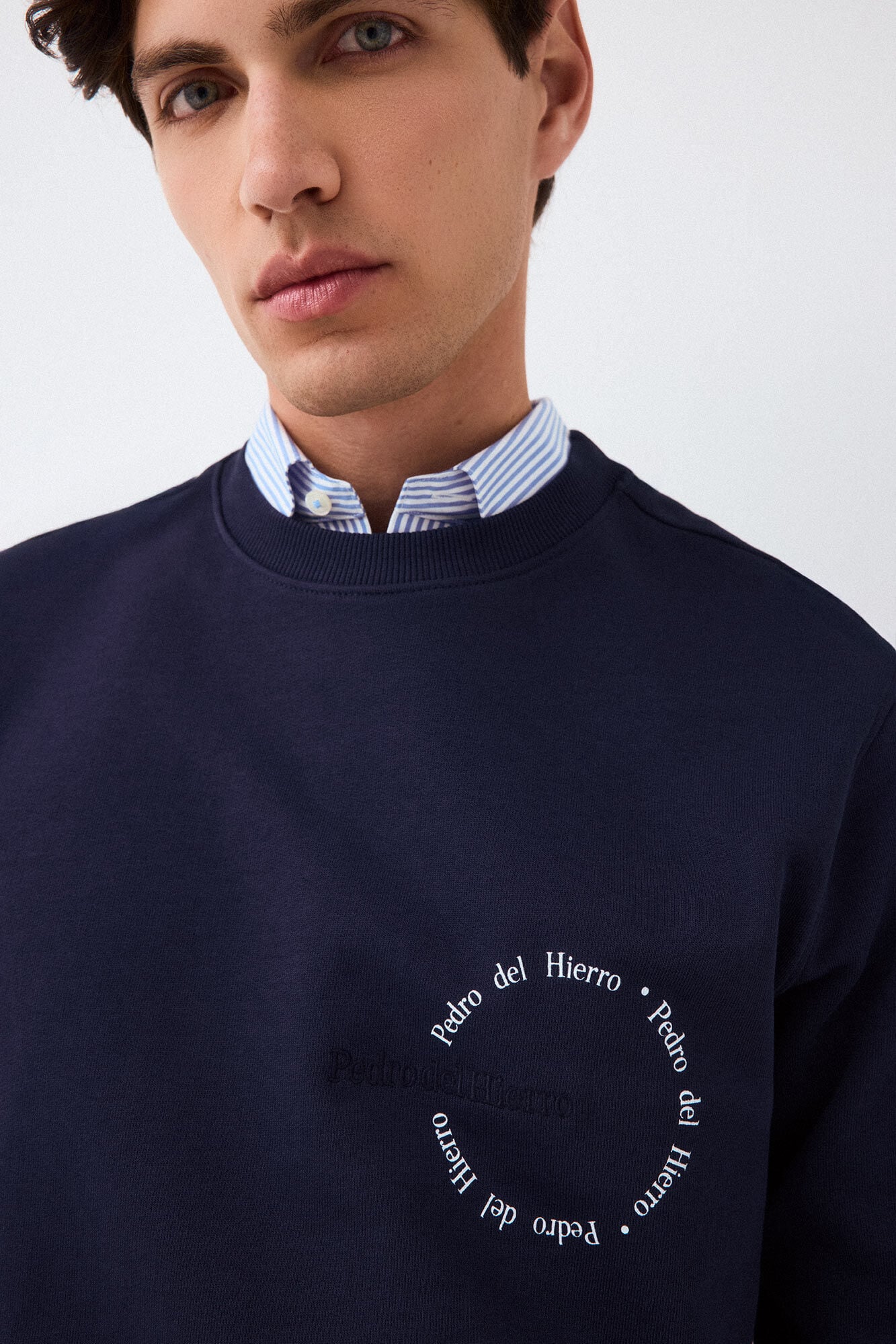 Pedro del Hierro Sweatshirt com logo gola caixa