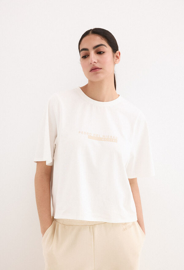 Pedro del Hierro T-shirt oversize activewear com logo Branco