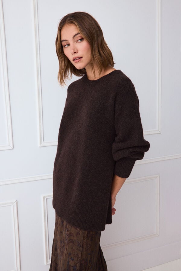 TFP by Tamara Falc&oacute; Oversize crew neck jumper Brown
