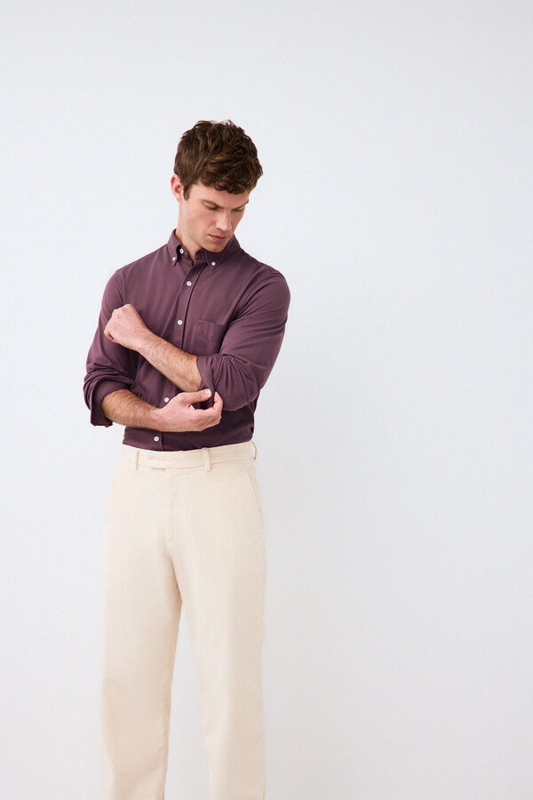 Pedro del Hierro Plain jersey-knit shirt Burgundy