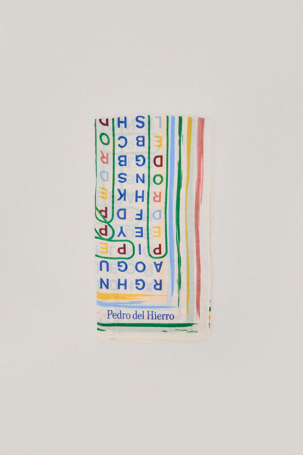 Pedro del Hierro Logo wordsearch print shawl Several
