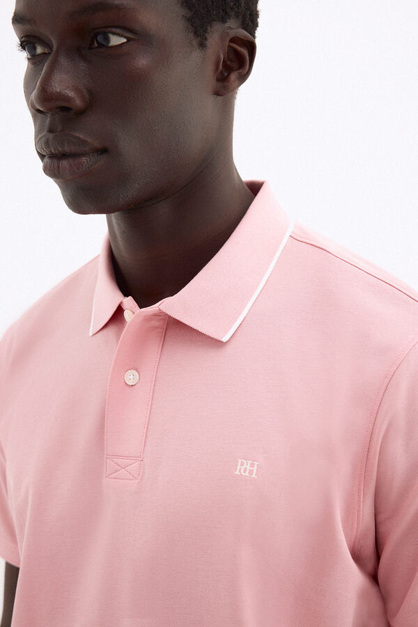Pedro del Hierro Basic pique polo shirt Coral