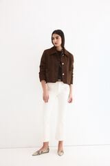 Pedro del Hierro Jeans flare cropped Ecru