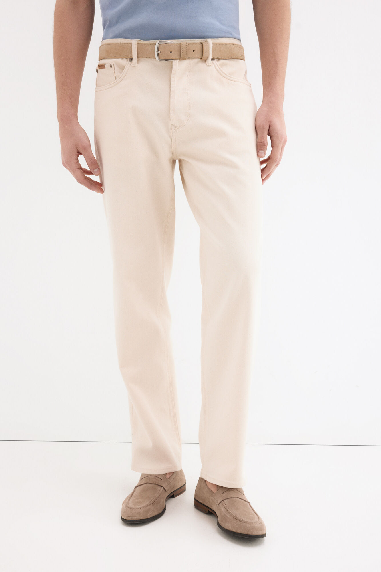 Pedro del Hierro Cal&ccedil;a jeans corte reto novo crua