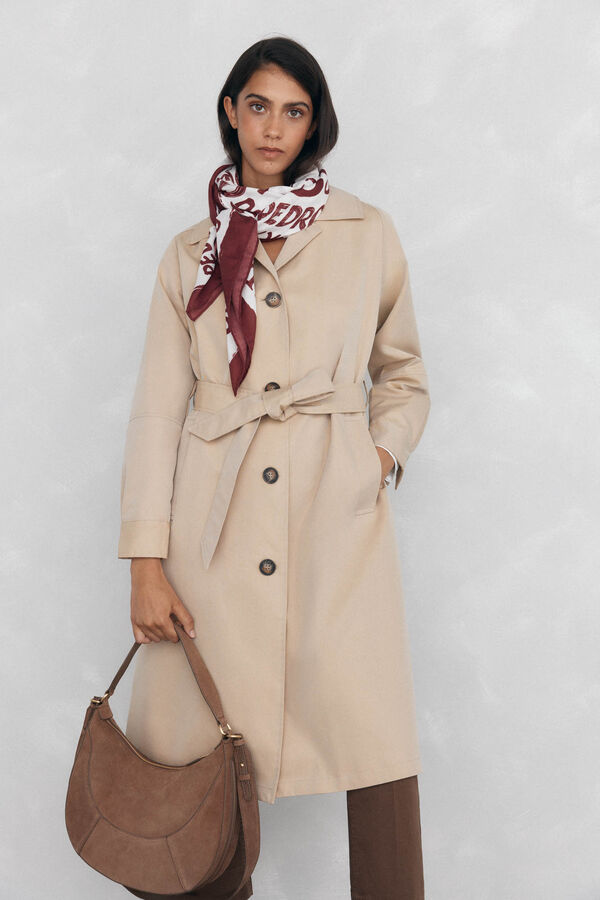 Pedro del Hierro leather hobo bag with double handle Brown