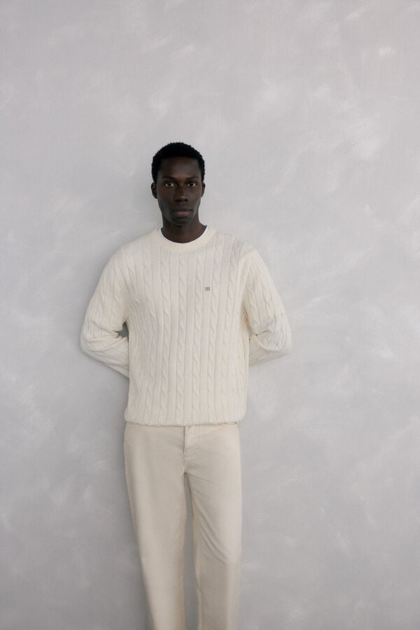 Pedro del Hierro Cotton and cashmere sweater Ecru