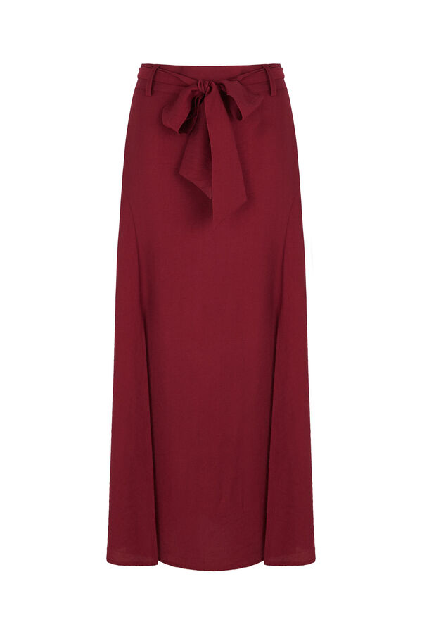 Pedro del Hierro Long slit skirt Burgundy