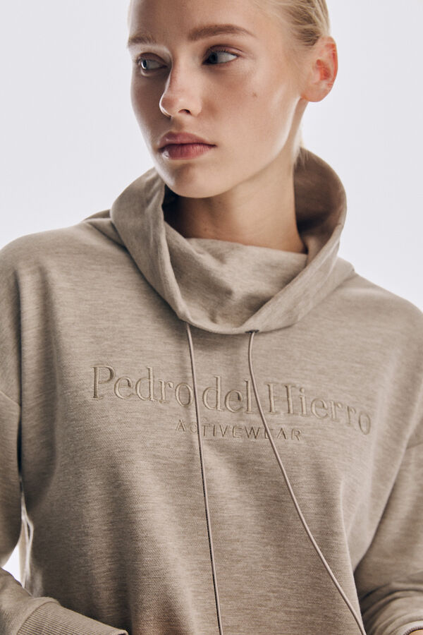 Pedro del Hierro Sudadera punto cortado logo bordado Gris