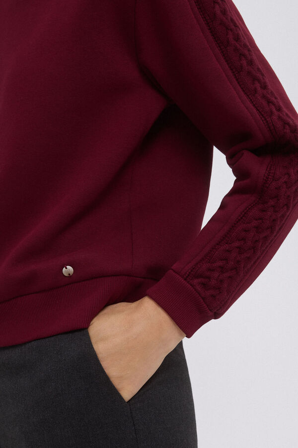 Pedro del Hierro Plain sweatshirt with braid Purple