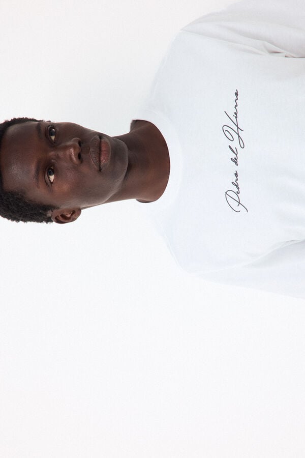 Pedro del Hierro Camiseta logo texto Blanco