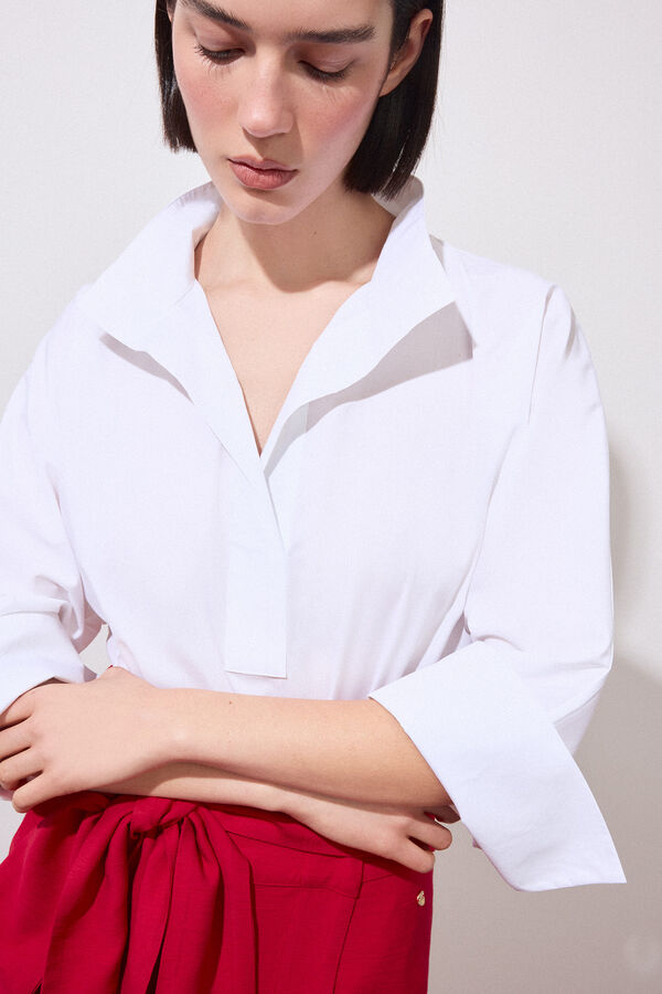 Pedro del Hierro Camisa lisa amplia Blanco