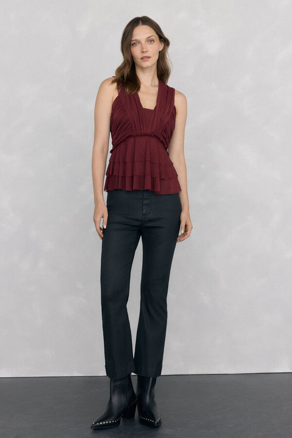 Pedro del Hierro tulle straps top Burgundy