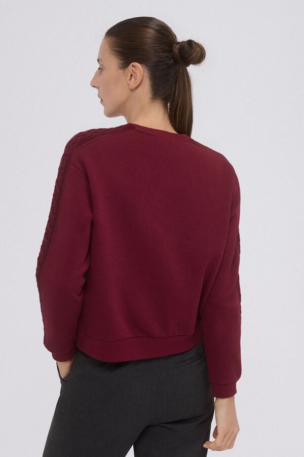 Pedro del Hierro Plain sweatshirt with braid Purple