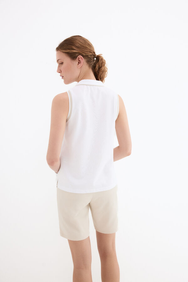 Pedro del Hierro Sleeveless polo shirt White