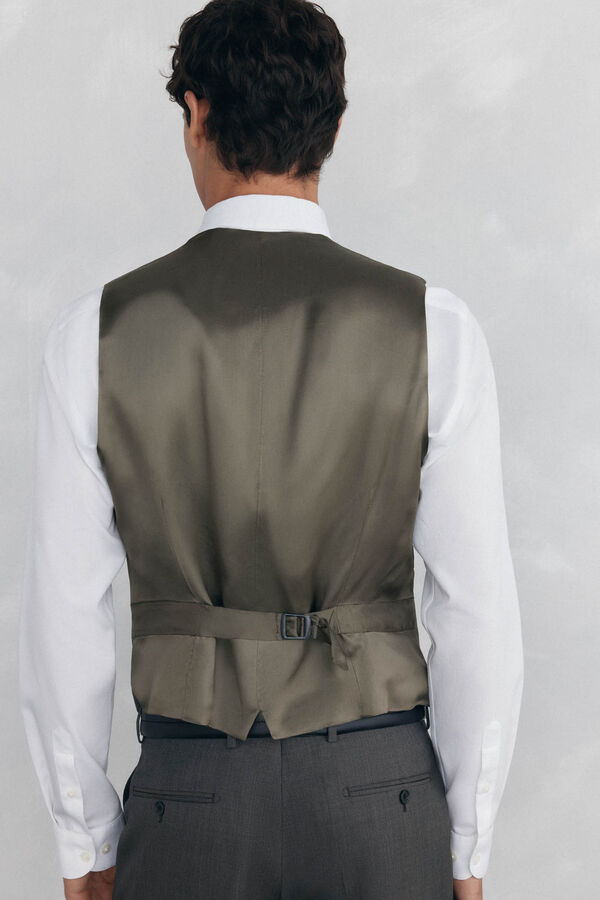 Pedro del Hierro Slim fit tan vest Beige