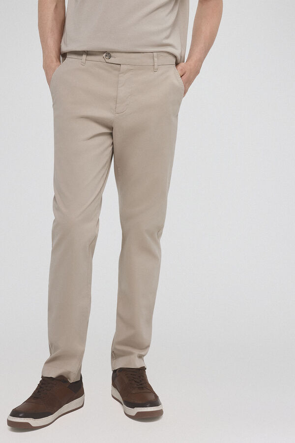 Pedro del Hierro Slim fit Premium Flex chinos Ecru