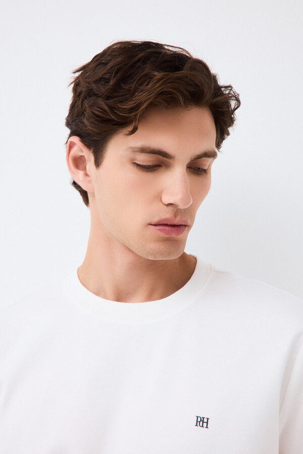 Pedro del Hierro Plain mercerized T-shirt White
