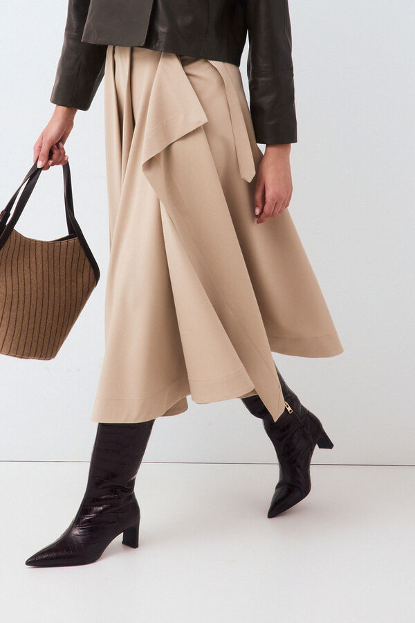 Pedro del Hierro Skirt with buckle detail Beige