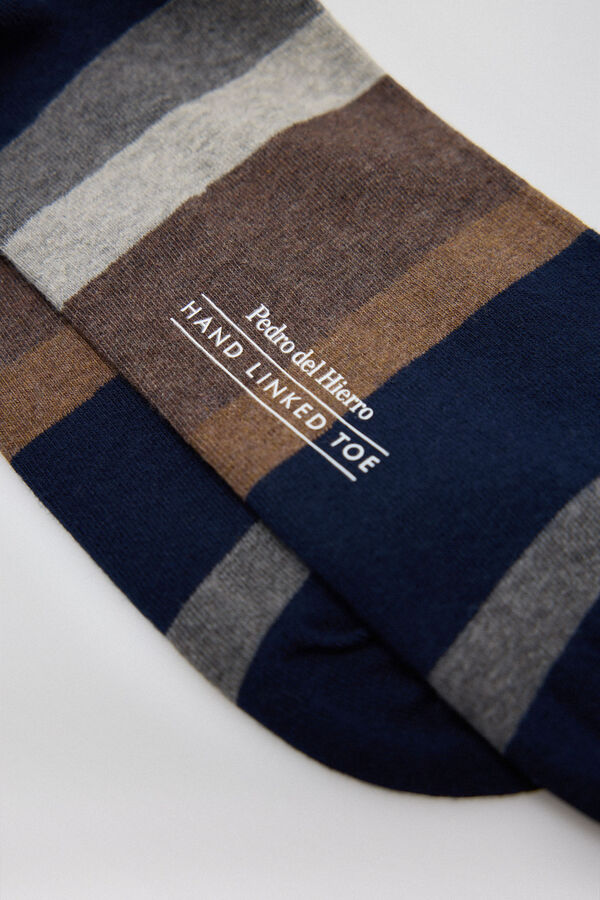 Pedro del Hierro Sport striped socks Brown