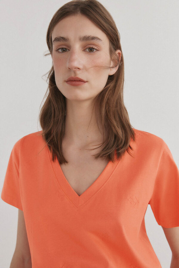 Pedro del Hierro Basic logo T-shirt Coral
