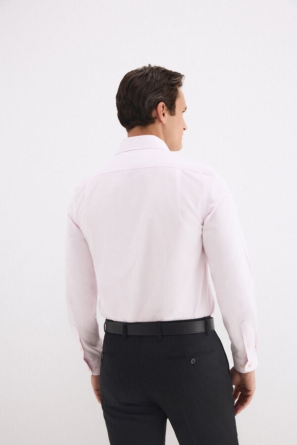 Pedro del Hierro Plain non-iron stain-resistant dress shirt Pink