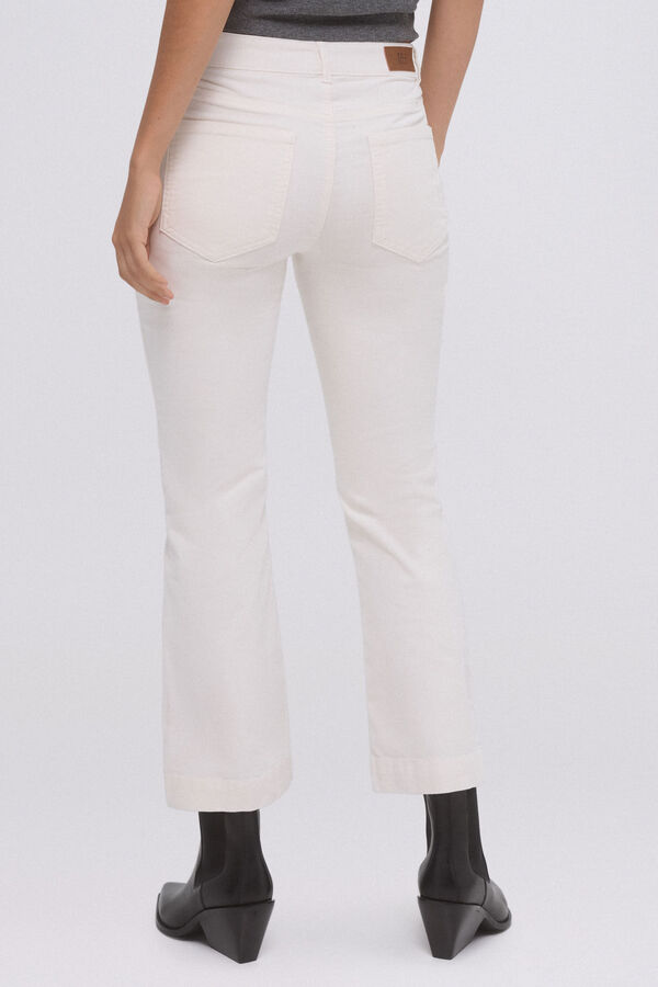 Pedro del Hierro Flare cropped velvet pants Ecru