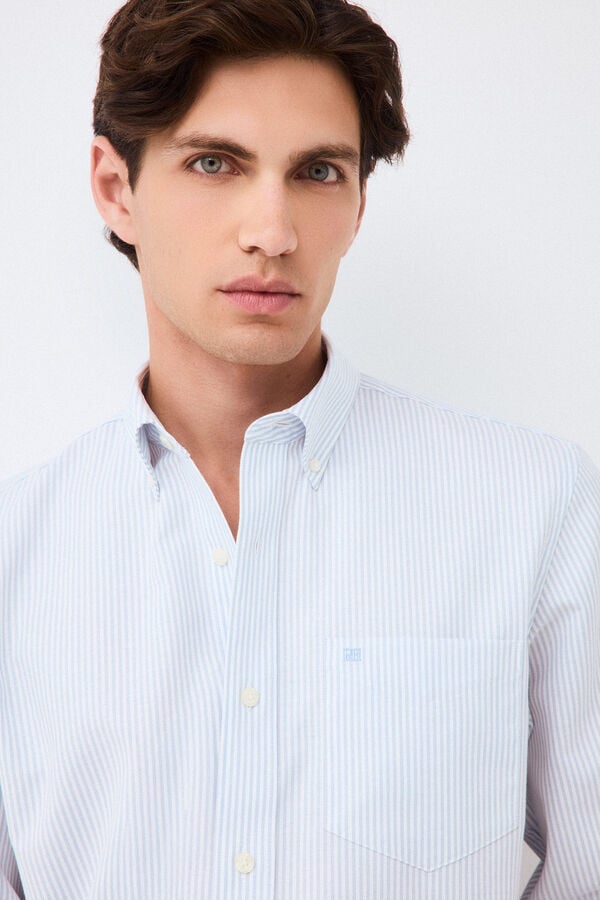 Pedro del Hierro Striped shirt Blue