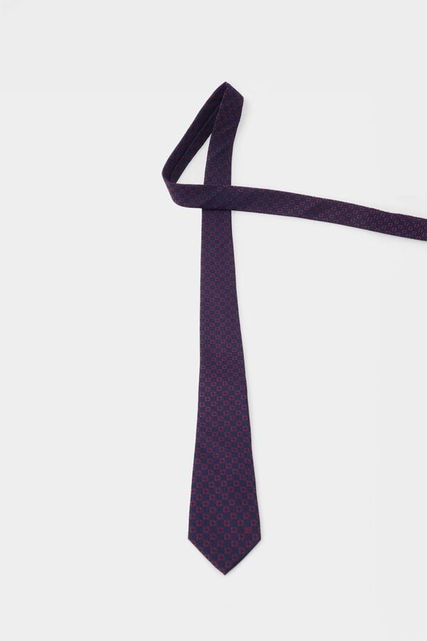 Pedro del Hierro Extra-fine silk tie Blue