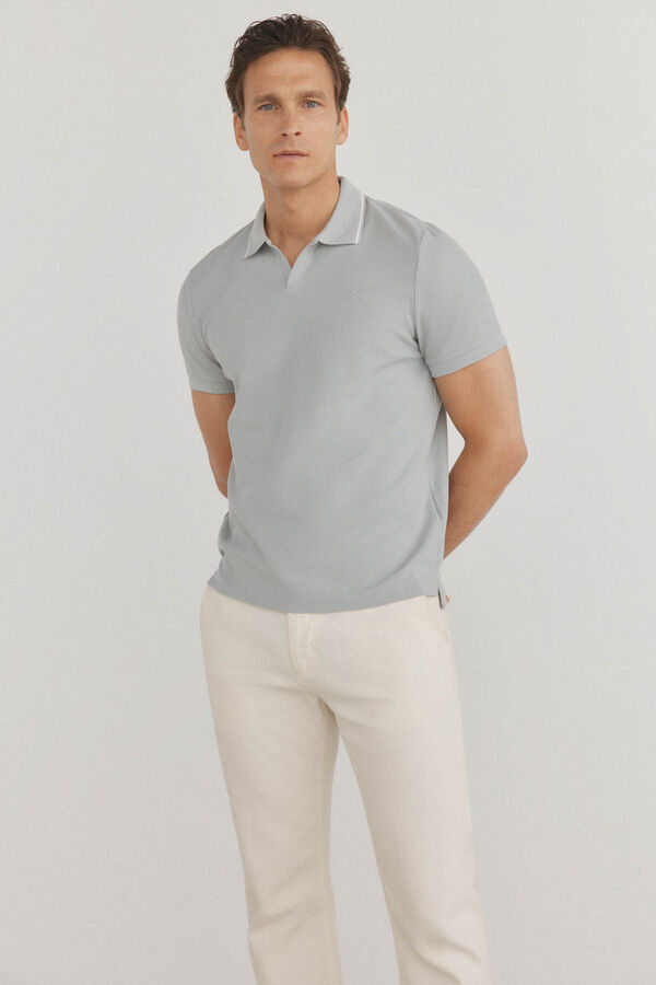 Pedro del Hierro Textured polo shirt Green