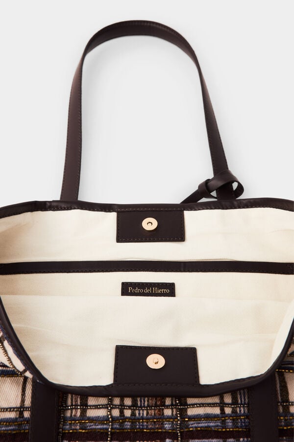 Pedro del Hierro Mala tote bag aos quadrados Azul