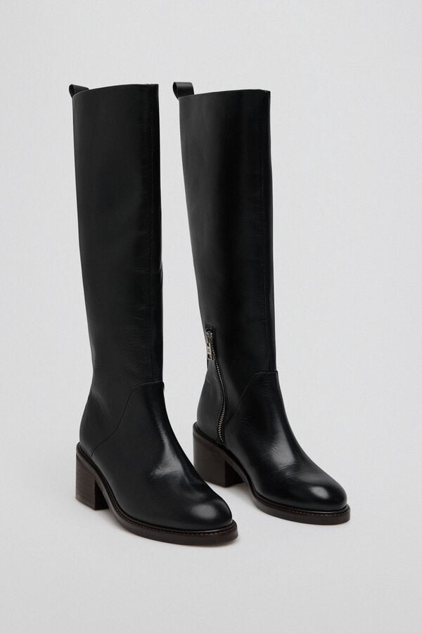 Pedro del Hierro High leather boot Black