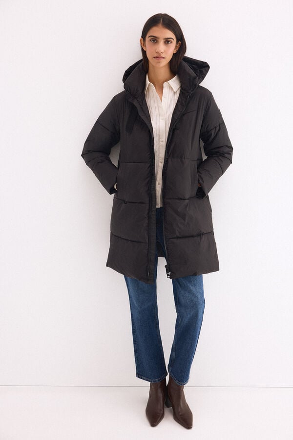 Pedro del Hierro Hooded puffer parka Black