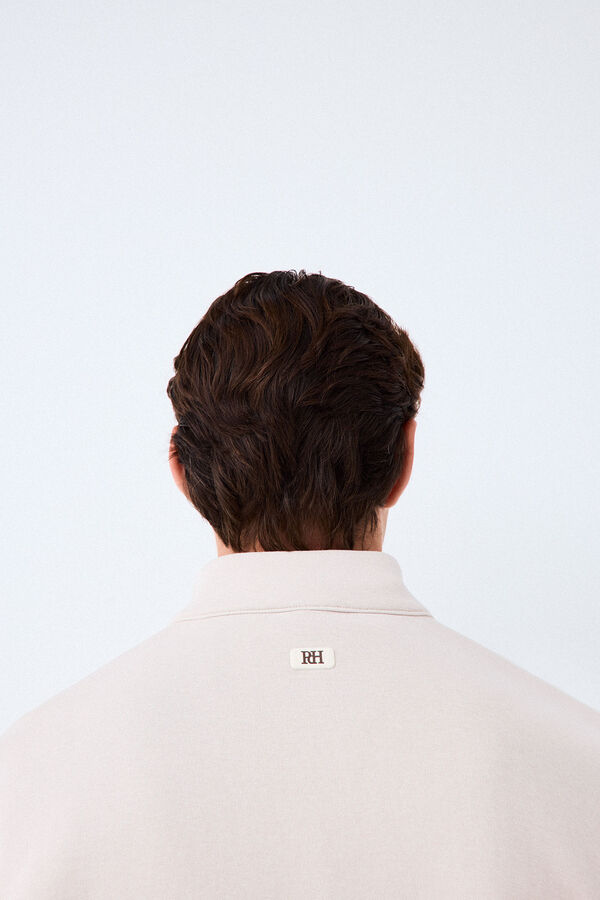 Pedro del Hierro Sweatshirt t&eacute;cnica de golfe gola camionista Beige