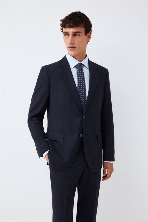 Americana traje coordinado slim cuadro azul