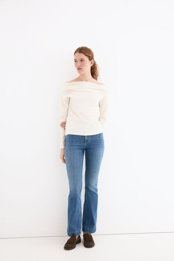 Pedro del Hierro Ruched panel top Ecru
