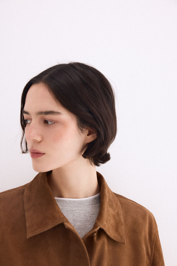 Pedro del Hierro Suede pockets shirt Brown