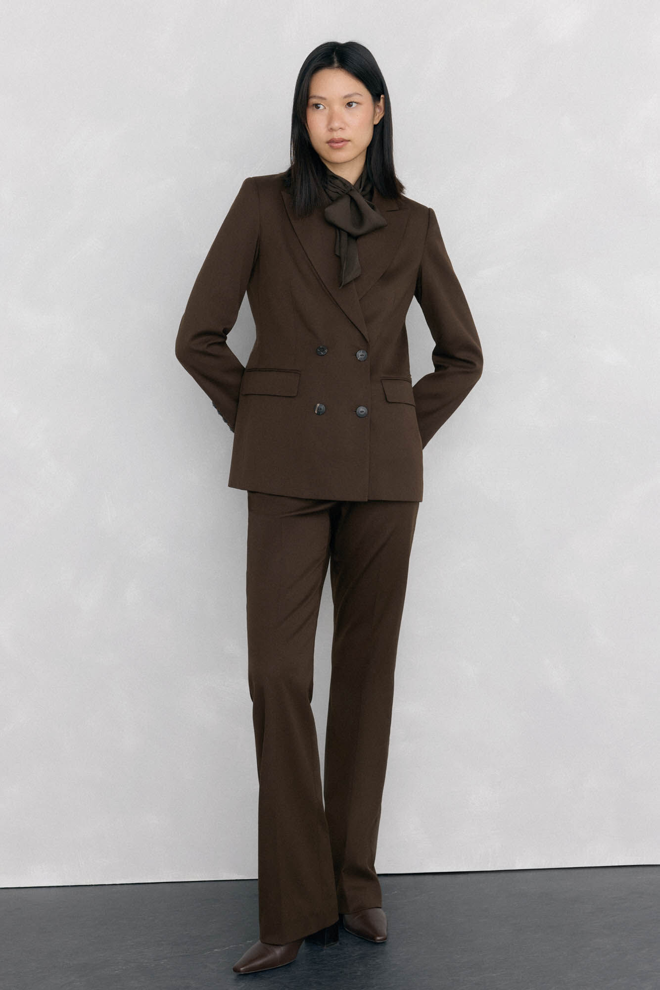 Pedro del Hierro Chocolate double-breasted blazer