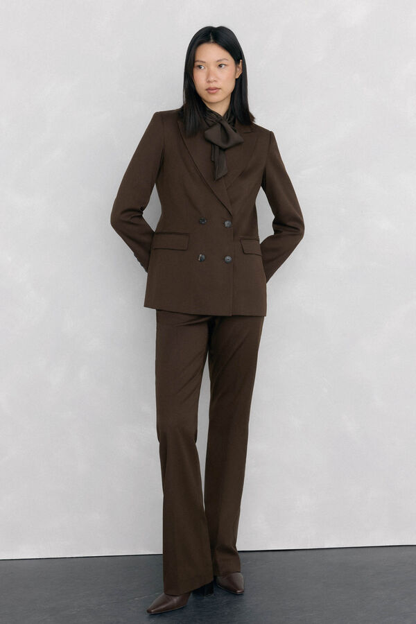 Pedro del Hierro Blazer chocolate doble botonadura Marrón
