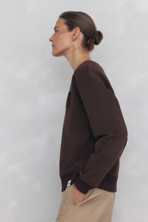 Pedro del Hierro Towel logo sweatshirt Brown