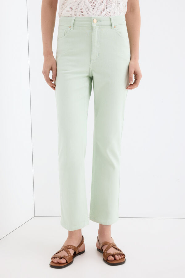 Pedro del Hierro Basic straight capri jeans Turquoise