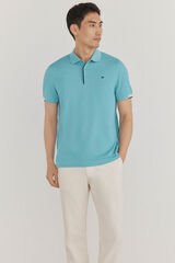 Pedro del Hierro Polo with contrasting cuffs Turquoise