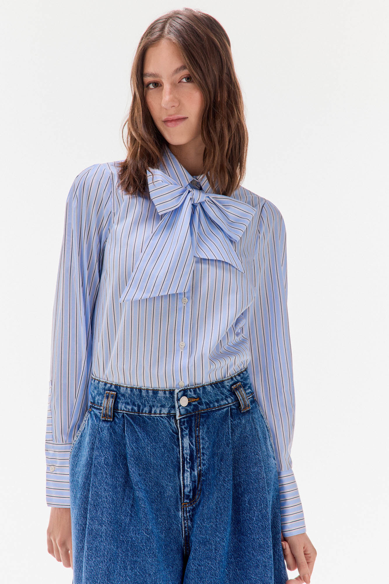 TFP by Tamara Falc&oacute; Camisa riscas com la&ccedil;o