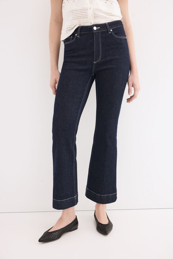 Pedro del Hierro Push-up flare cropped jeans Blue