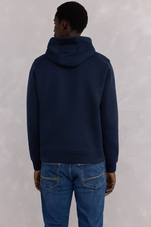 Pedro del Hierro Sweatshirt capuz logo bordado Azul
